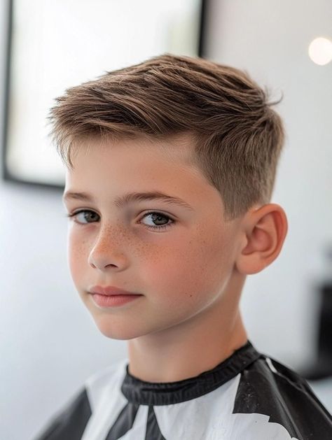 Cortes modernos 2026 para niños: taper clásico con barrido lateral y textura ligera